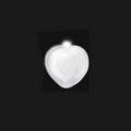 Light Up Necklace - Acrylic Heart Pendant - White